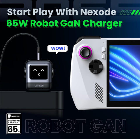 UGREEN RG 65W USB C Charger Nexode 3-Port Robot GaN